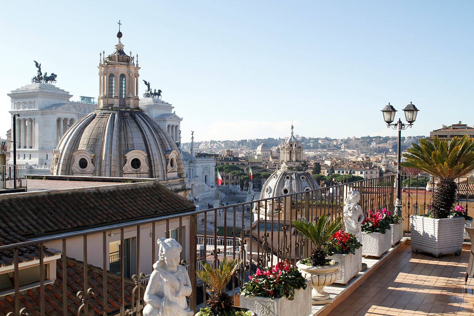 Enjoy our panoramic terrace Pace Helvezia Hotel Rome